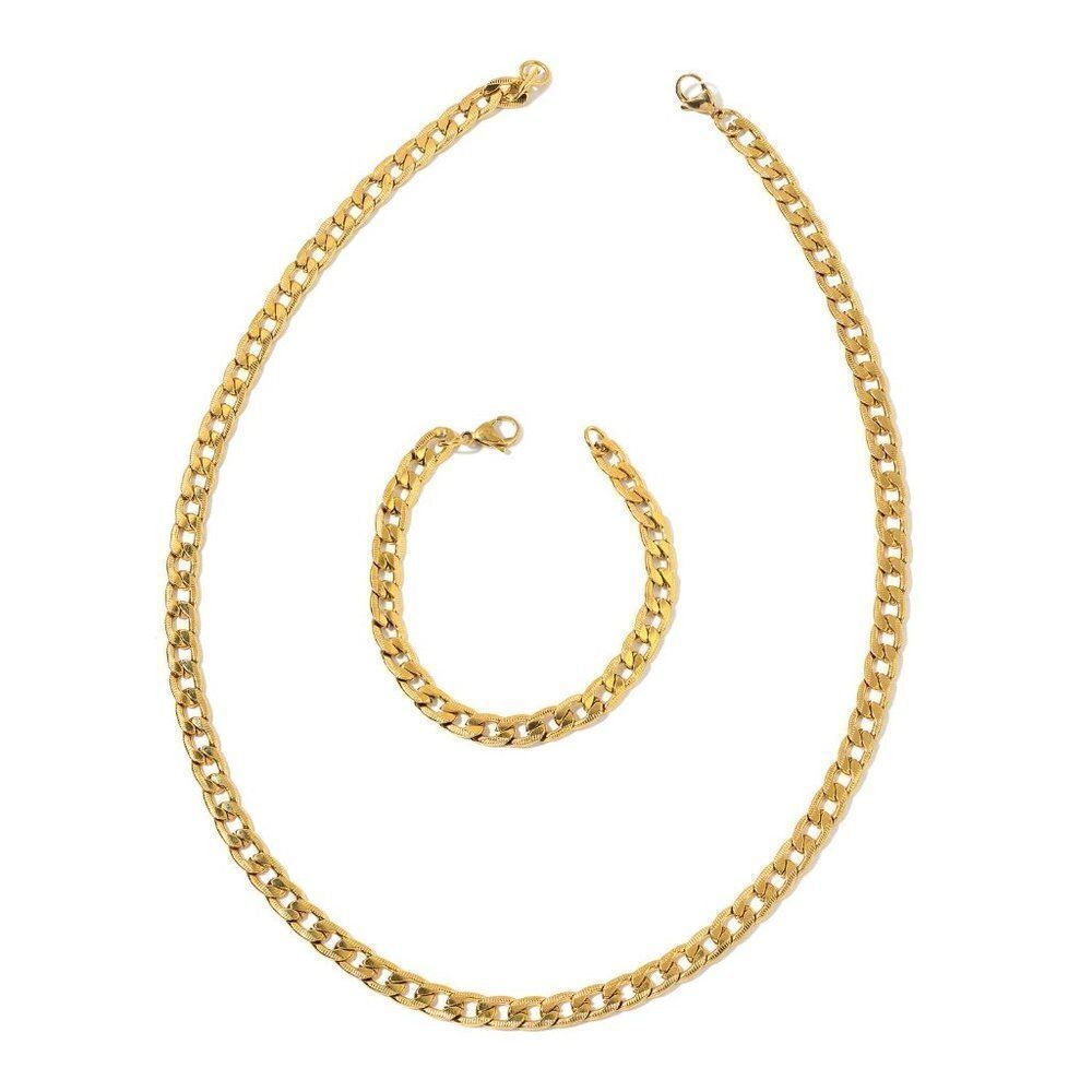 Necklace ION Plated YG and Bracelet Set